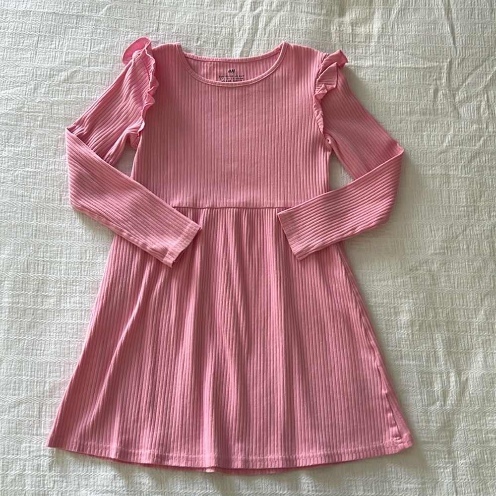 H&M Pink Ruffle Sleeve Dress